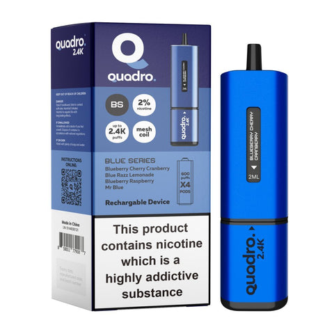 Quadro 2400 Puffs 4 in 1 Rechargable Disposable Vape Pod Device - Box of 5 - Topvapewholesale
