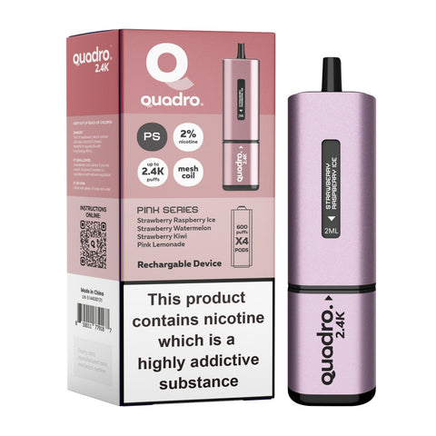 Quadro 2400 Puffs 4 in 1 Rechargable Disposable Vape Pod Device - Box of 5 - Topvapewholesale