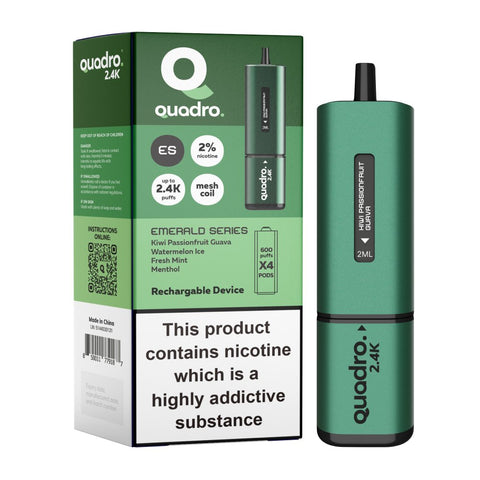 Quadro 2400 Puffs 4 in 1 Rechargable Disposable Vape Pod Device - Box of 5 - Topvapewholesale