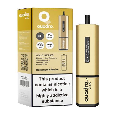 Quadro 2400 Puffs 4 in 1 Rechargable Disposable Vape Pod Device - Box of 5 - Topvapewholesale