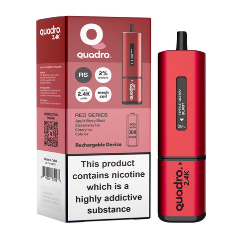 Quadro 2400 Puffs 4 in 1 Rechargable Disposable Vape Pod Device - Box of 5 - Topvapewholesale