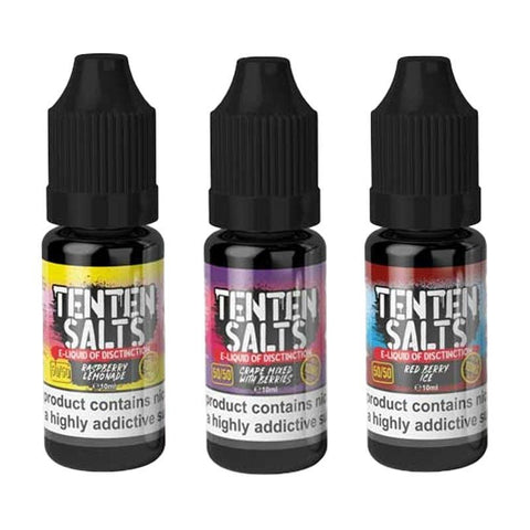 Ten Ten Nic Salts 10ml E - liquids - Box of 10 - Topvapewholesale