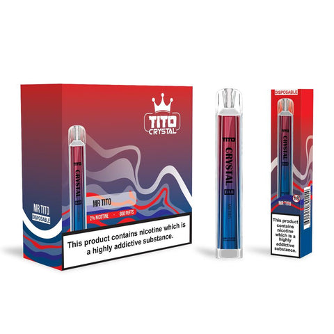 Tito Crystal 600 Disposable Vape Pod Box of 10 - Topvapewholesale
