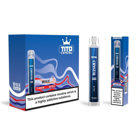 Tito Crystal 600 Disposable Vape Pod Box of 10 - Topvapewholesale