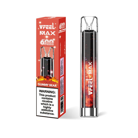 Vfeel Max 600 Puffs Disposable Vape Puff Bar Box of 10 - Topvapewholesale