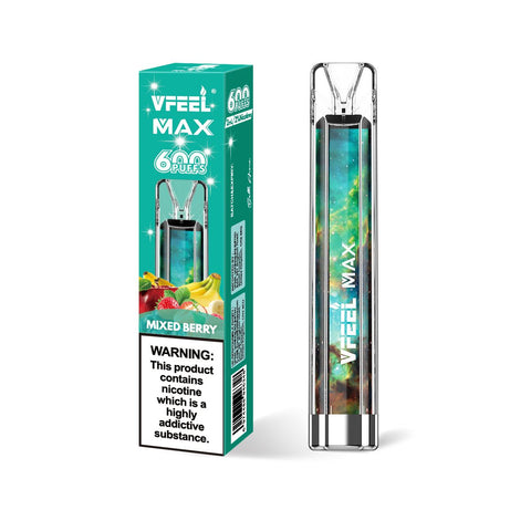 Vfeel Max 600 Puffs Disposable Vape Puff Bar Box of 10 - Topvapewholesale