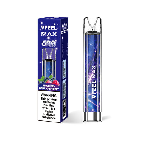 Vfeel Max 600 Puffs Disposable Vape Puff Bar Box of 10 - Topvapewholesale