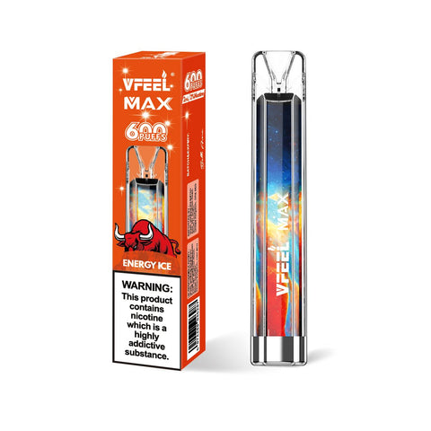 Vfeel Max 600 Puffs Disposable Vape Puff Bar Box of 10 - Topvapewholesale