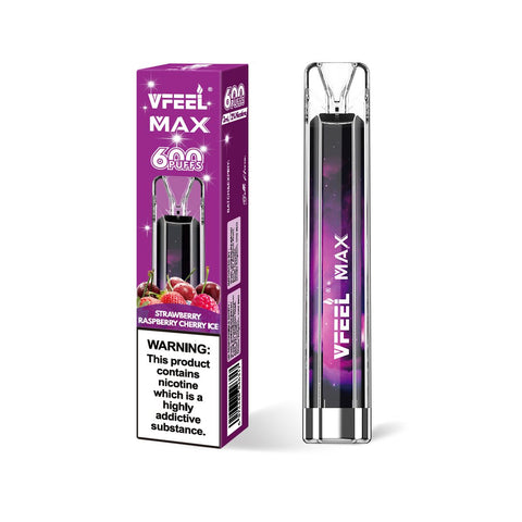 Vfeel Max 600 Puffs Disposable Vape Puff Bar Box of 10 - Topvapewholesale