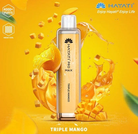 Zero Nicotine Hayati Crystal Pro Max 4000 Disposable Vape Puff Bar Box of 10 - Topvapewholesale