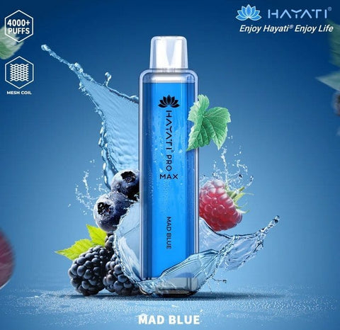 Zero Nicotine Hayati Crystal Pro Max 4000 Disposable Vape Puff Bar Box of 10 - Topvapewholesale